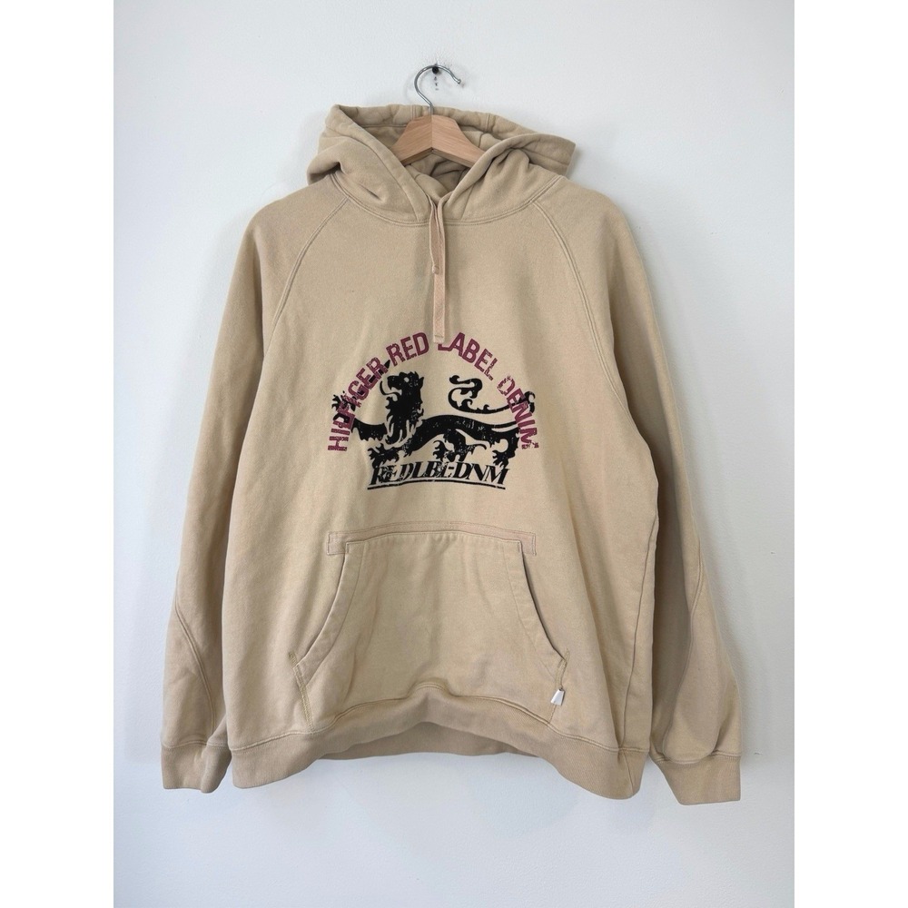 Tommy Hilfiger Red Label Denim Lion Tan Hooded Sweatshirt - Large‎